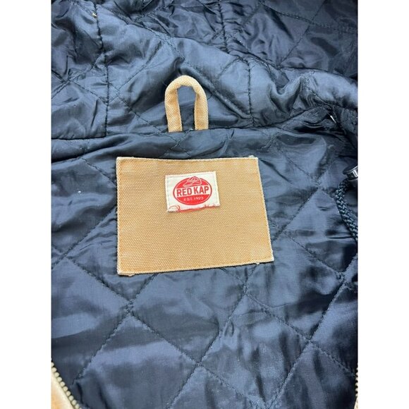 Red Kap Tan Canvas Duck Quilted Hooded Work Jacket Men’s Size 2XL Vintage - Picture 14 of 15